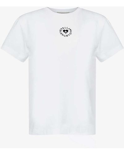 Stella McCartney Heart Boxy-fit Cotton-jersey T-shirt - White