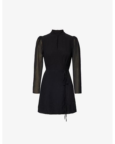 Reformation Ottessa Cut-out Crepe Mini Dress - Black
