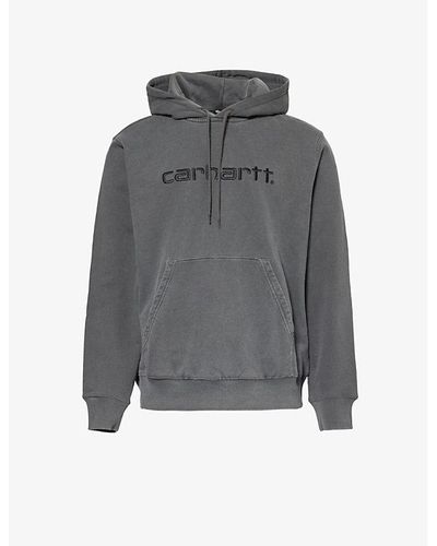 Carhartt Duster Brand-embroidered Relaxed-fit Cotton-jersey Hoody - Grey