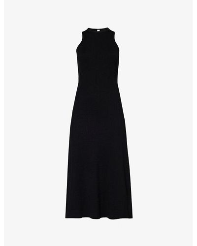 CFCL Portrait Slim-fit Recycled Polyester-blend Knitted Midi Dress - Black