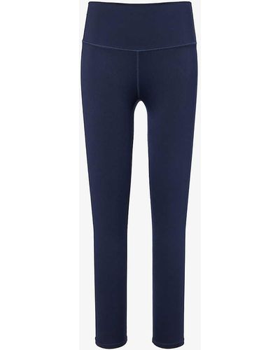 Varley Rolled-waistband High-rise Stretch-woven legging - Blue