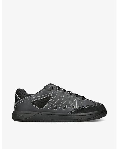 KENZO Pxt Leather Low-top Sneakers - Black