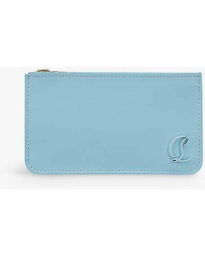 Christian Louboutin Loubi54 Zipped Leather Card Holder - Blue