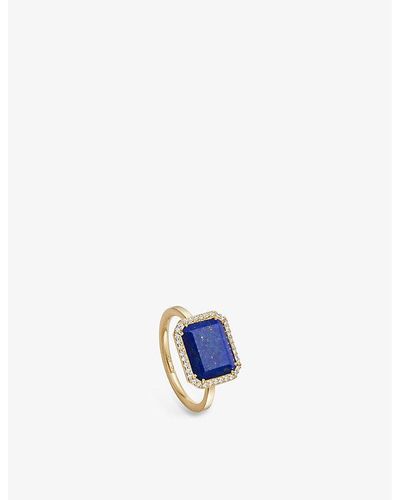 Astley Clarke Ottima 18ct Yellow Gold-plated Vermeil Sterling Silver, Lapis Lazuli And White Sapphire Ring - Blue