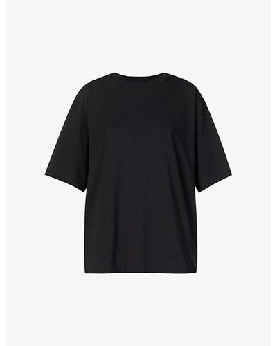 Dries Van Noten Round-neck Relaxed-fit Cotton-jersey T-shirt - Black