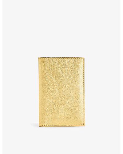 Comme des Garçons Classic Logo-debossed Leather Card Holder - Yellow