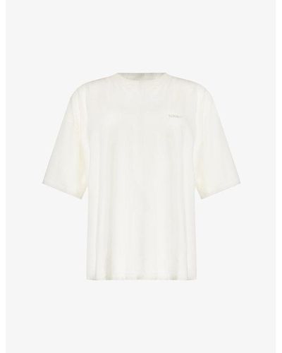 Lounge Underwear Essential Brand-embroidered Stretch-cotton T-shirt X - White