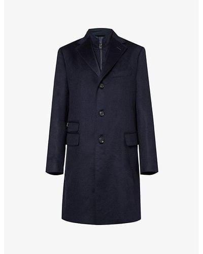 Corneliani Single-breasted Darted Regular-fit Cashmere Coat - Blue