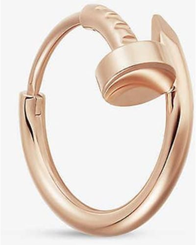 Cartier Juste Un Clou 18ct Rose-gold Single Hoop Earring - Metallic