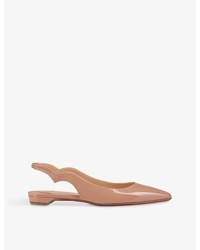 Christian Louboutin Hot Chickita Patent-leather Slingback Pumps - Natural