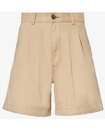 Levi's Straight-leg Mid-rise Cotton-blend Shorts - Natural