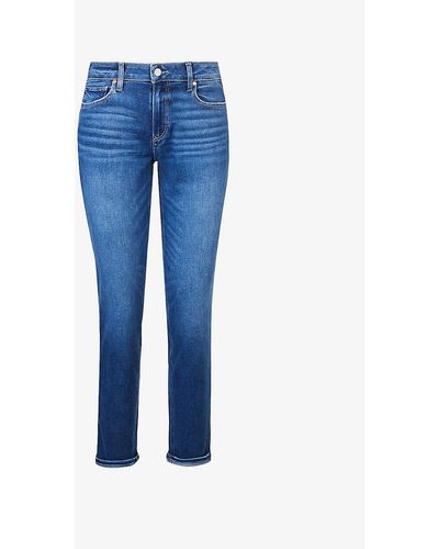 PAIGE Brigitte Straight-leg Mid-rise Stretch-denim Jeans - Blue