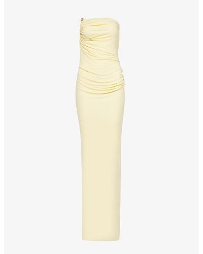 Christopher Esber Odessa Asymmetric Slim-fit Woven Maxi Dress - Yellow