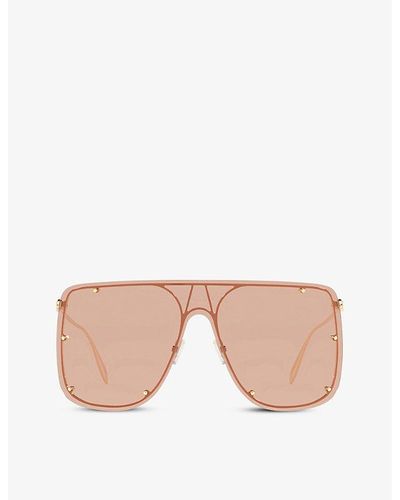 Alexander McQueen Am0313s Shield Sunglasses - Metallic