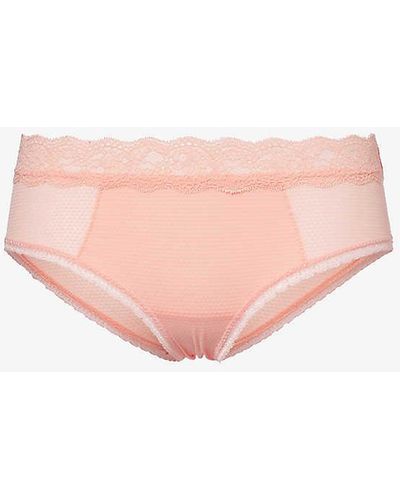 Passionata Brooklyn Mid-rise Stretch-lace Brief - Pink