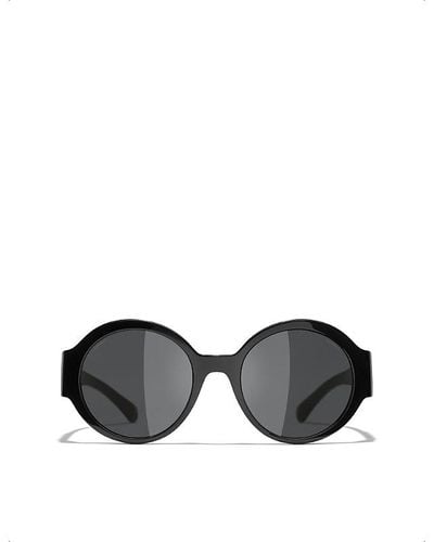 Chanel Round Sunglasses - Black