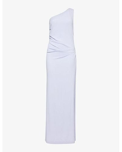Viktoria & Woods Mythology Asymmetric-neck Woven Maxi Dress - White