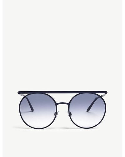 Emporio Armani Ar6069 Round-frame Sunglasses - Blue