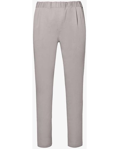PAIGE Snider Elasticated-waistband Tapered-leg Regular-fit Stretch-woven Trouser - Grey