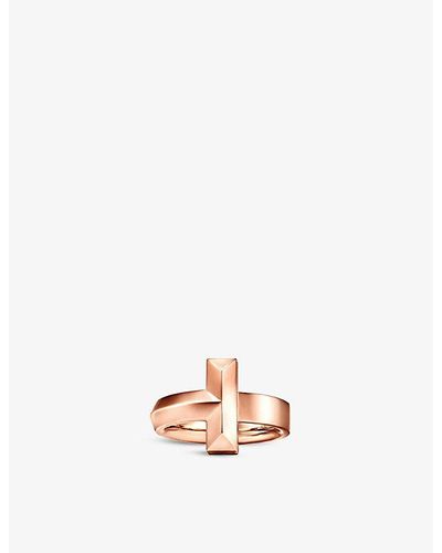 Tiffany & Co. Tiffany T T1 Wide 18ct Rose-gold Ring 7. - White