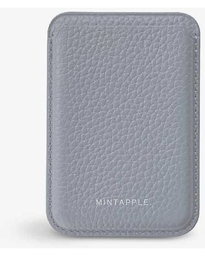 Mintapple Logo-embossed Magsafe Leather Wallet - Grey