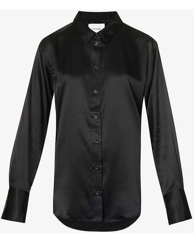 FRAME The Standard Regular-fit Stretch-silk Shirt - Black
