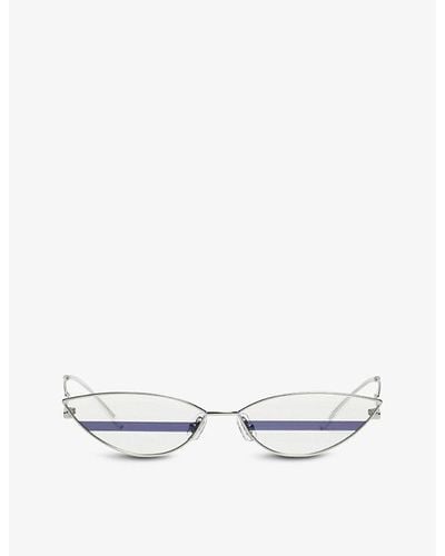 Gentle Monster Poxi 02 Acetate And Metal Cat-eye-frame Sunglasses - White