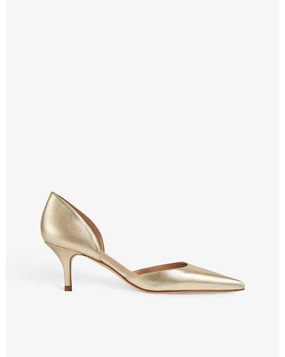 LK Bennett Harley D'orsay Pointed Metallic-leather Courts