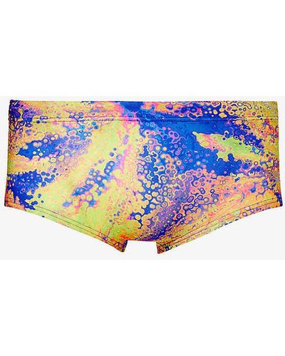 Speedo All-over Patterned Recycled Polyester-blend Swim Briefs - Blue