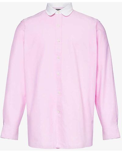 Polo Ralph Lauren Oxford Contrast-trim Custom-fit Cotton Shirt - Pink