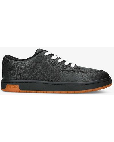 KENZO Skate Low Tonal-stitching Leather Low-top Trainers - Black