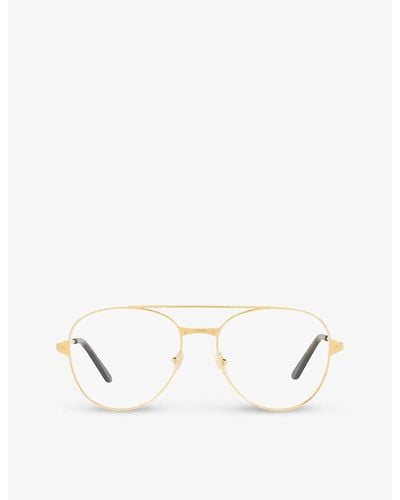Cartier Ct0307o Aviator-framed Metal Optical Glasses - White