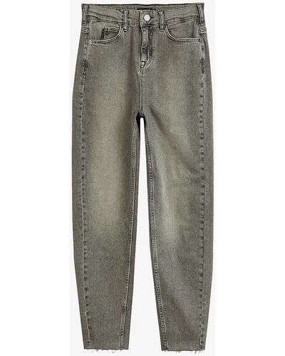 Ted Baker Zaira Barrel-leg High-rise Stretch-denim Jeans - Grey