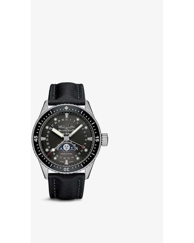 Blancpain 5054 1110 B52a Fifty Fathoms Stainless-steel And Canvas Automatic Watch - Black
