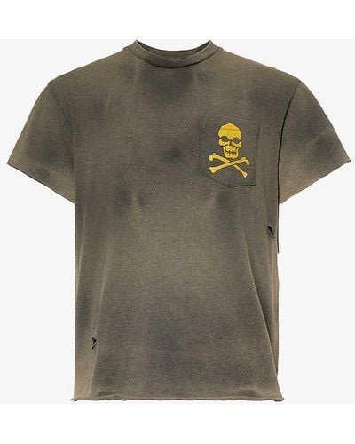 GALLERY DEPT. Zip Graphic-print Cotton-jersey T-shirt - Green