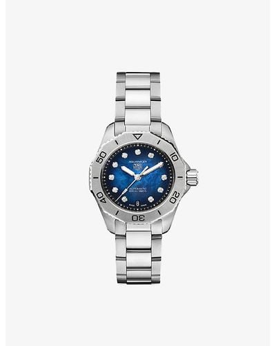 Tag Heuer Wbp2411.ba0622 Aquaracer Stainless-steel And 0.10ct Diamond Quartz Watch - Blue