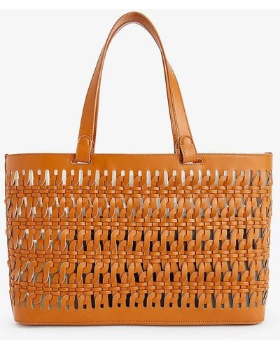 Rodo Evelyne Leather Tote Bag - Orange