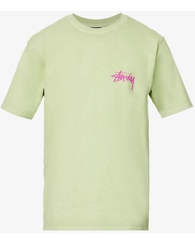 Stussy Skate Posse Logo-embossed Cotton-jersey T-shirt - Green