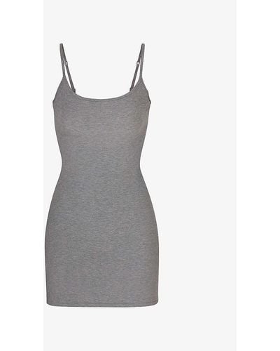 Skims Soft Lounge Stretch-jersey Mini Dress - Grey