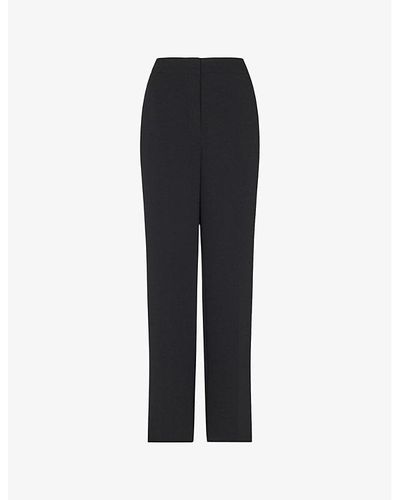 Whistles Ultimate High-rise Full-length Recycled-polyester Pants - Black