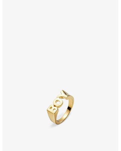 Maria Black Boy 22ct Yellow Gold-plated Sterling-silver Ring - White