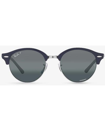 Ray-Ban Rb4246 Clubround Chromance Round-frame Acetate Sunglasses - Grey
