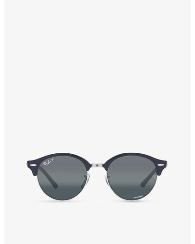 Ray-Ban Rb4246 Clubround Chromance Round-frame Acetate Sunglasses - Grey