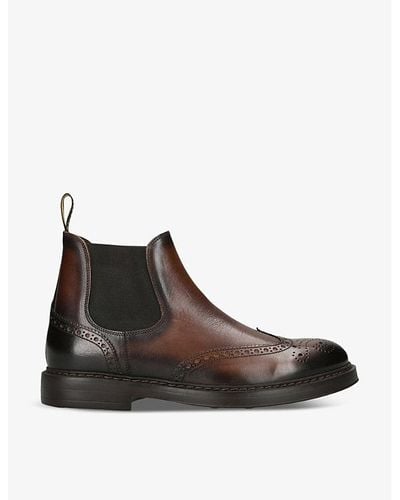 Doucal's Dovetail Leather Ankle Chelsea Boots - Brown