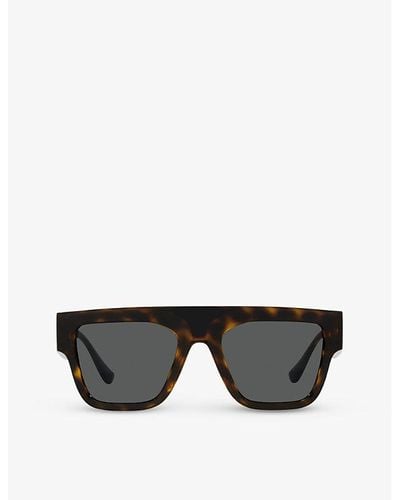 Versace Ve4430u Square-frame Acetate Sunglasses - Black