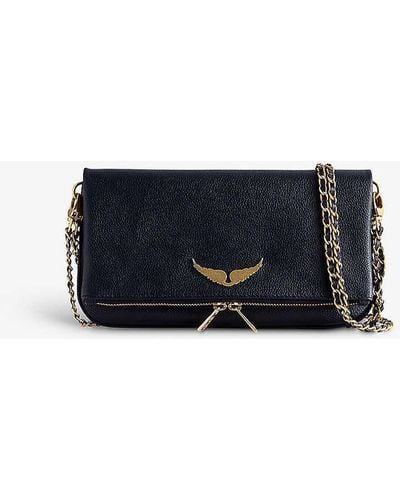 Zadig & Voltaire Rock Grained Leather Clutch - Blue