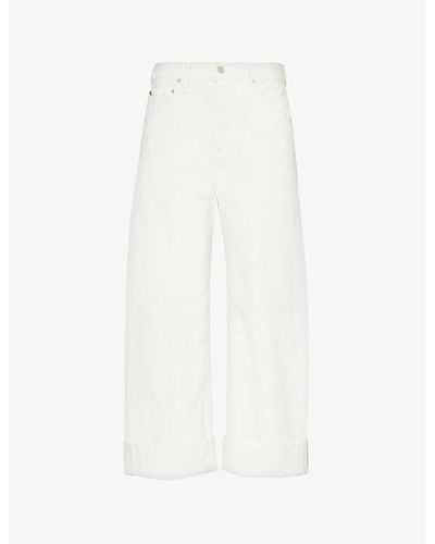 Citizens of Humanity Ayla baggy Wide-leg High-rise Jeans - White