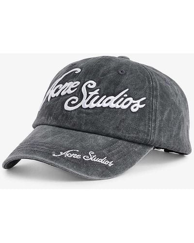 Acne Studios Brand-embroidered Six-panel Cotton-canvas Baseball Cap - Grey