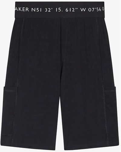 Ted Baker Lleeya Logo-waistband Stretch Recycled Nylon-blend Cycling Shorts - Black