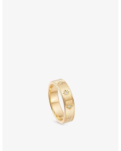 Astley Clarke Celestial Orion 18ct Yellow Gold-plated Vermeil Sterling-silver And White-sapphire Eternity Ring - Metallic
